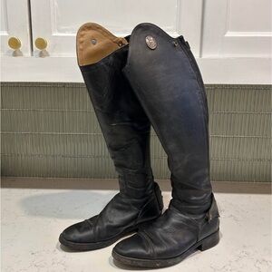 Women’s Enrico Romitelli Black Leather Tall Riding Boots Size 40XLA (US 9)